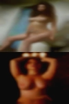 Nude woman cleaning